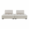 Saunter Tufted Fabric 2-Piece Loveseat in Beige