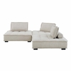 Saunter Tufted Fabric 3-Piece Sofa in Beige