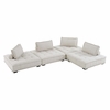 Saunter Tufted Fabric 4-Piece Sectional Sofa in Beige