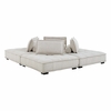 Saunter Tufted Fabric 4-Piece Sectional Sofa in Beige