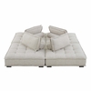 Saunter Tufted Fabric 4-Piece Sectional Sofa in Beige