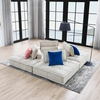 Saunter Tufted Fabric 4-Piece Sectional Sofa in Beige