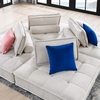 Saunter Tufted Fabric 4-Piece Sectional Sofa in Beige