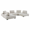 Saunter Tufted Fabric 5-Piece Sectional Sofa in Beige