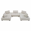 Saunter Tufted Fabric 5-Piece Sectional Sofa in Beige
