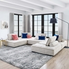 Saunter Tufted Fabric 5-Piece Sectional Sofa in Beige