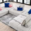 Saunter Tufted Fabric 5-Piece Sectional Sofa in Beige