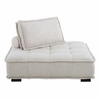 Saunter Tufted Fabric Armless Chair in Beige