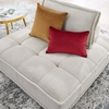 Saunter Tufted Fabric Armless Chair in Beige