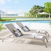 Savannah Outdoor Patio Mesh Chaise Lounge Set of 2 in Gray