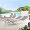 Savannah Outdoor Patio Mesh Chaise Lounge Set of 4 in Gray