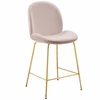 Scoop Gold Stainless Steel Leg Performance Velvet Counter Stool