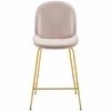 Scoop Gold Stainless Steel Leg Performance Velvet Counter Stool