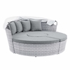 Scottsdale Canopy Outdoor Patio Daybed in Light Gray Gray