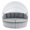 Scottsdale Canopy Outdoor Patio Daybed in Light Gray Gray