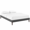 Sharon Fabric Full Bed Frame with Squared Tapered Legs in Gray