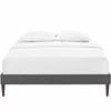 Sharon Fabric Full Bed Frame with Squared Tapered Legs in Gray