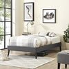Sharon Fabric Twin Bed Frame with Squared Tapered Legs in Gray