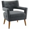 Sheer Fabric Armchair in Gray