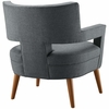 Sheer Fabric Armchair in Gray