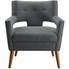 Sheer Fabric Armchair in Gray