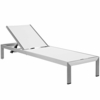 Shore Outdoor Patio Aluminum Chaise with Cushions in Silver Turquoise