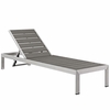 Shore Outdoor Patio Aluminum Chaise with Cushions MID-4502 in Silver Turquoise