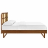 Sidney Cane and Wood King Platform Bed with Angular Legs in Walnut