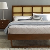 Sidney Cane and Wood King Platform Bed with Angular Legs in Walnut
