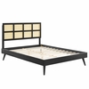 Sidney Cane and Wood King Platform Bed with Splayed Legs in Black