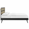 Sidney Cane and Wood King Platform Bed with Splayed Legs in Black