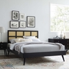 Sidney Cane and Wood King Platform Bed with Splayed Legs in Black