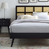 Sidney Cane and Wood King Platform Bed with Splayed Legs in Black