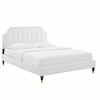 Sienna Performance Velvet Full Platform Bed in White