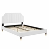 Sienna Performance Velvet Full Platform Bed in White