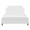 Sienna Performance Velvet Full Platform Bed in White