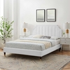 Sienna Performance Velvet Full Platform Bed in White