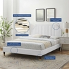 Sienna Performance Velvet Full Platform Bed in White