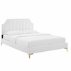Sienna Performance Velvet King Platform Bed in White