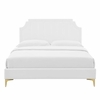 Sienna Performance Velvet King Platform Bed in White