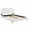 Sienna Performance Velvet King Platform Bed in White