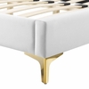 Sienna Performance Velvet King Platform Bed in White