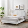 Sienna Performance Velvet King Platform Bed in White