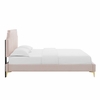 Sienna Performance Velvet Twin Platform Bed in Pink