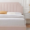 Sienna Performance Velvet Twin Platform Bed in Pink