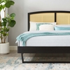 Sierra Cane and Wood Full Platform Bed with Angular Legs in Black