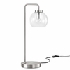 Silo Glass Globe Glass and Metal Table Lamp in Satin Nickel