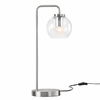 Silo Glass Globe Glass and Metal Table Lamp in Satin Nickel