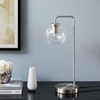 Silo Glass Globe Glass and Metal Table Lamp in Satin Nickel