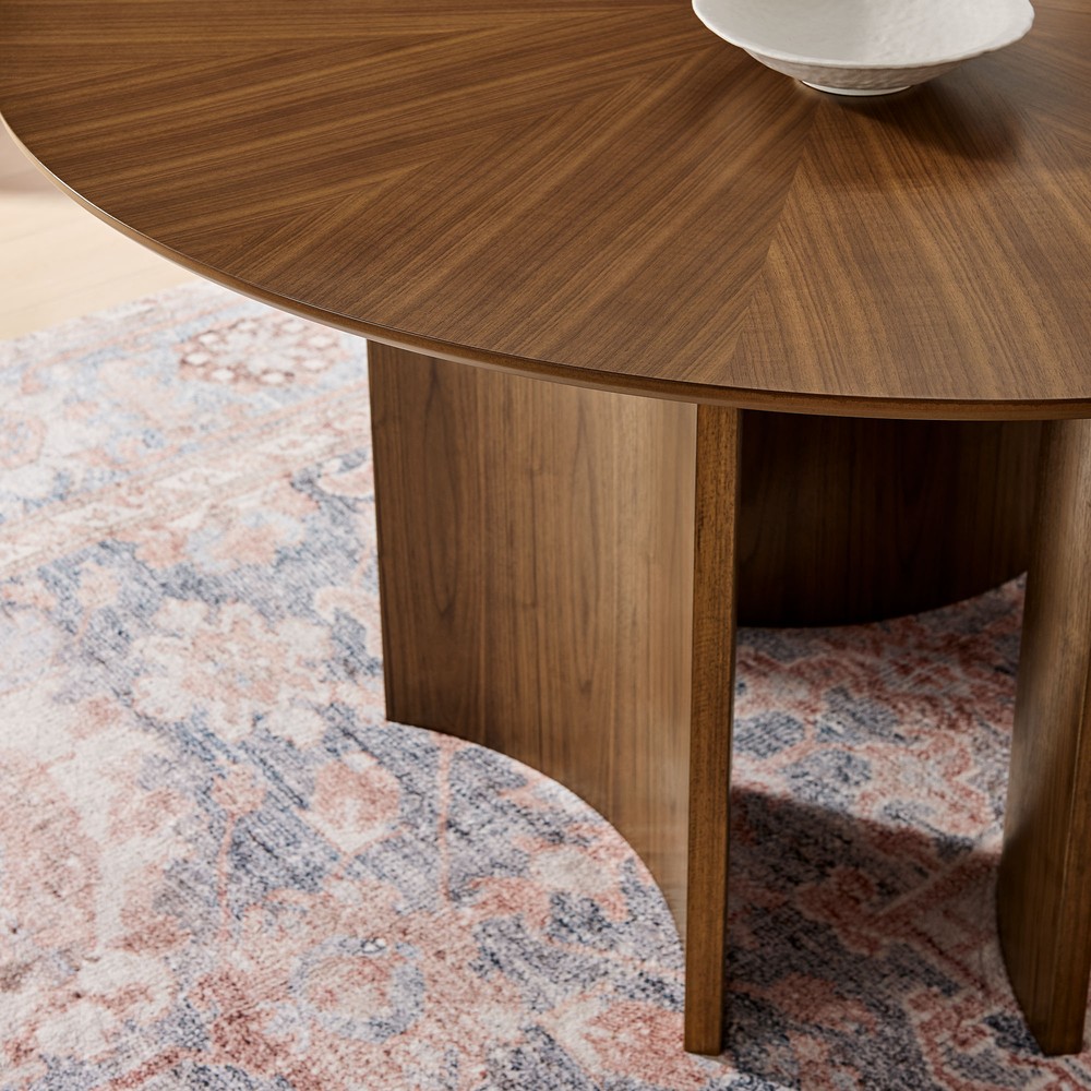 Sloane 54 Inch Round Dining Table in Walnut - Modern In Designs